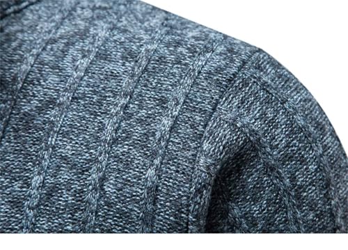 Men's Fleece Pullovers Warm Half Zip Stand Collar Knitted Sweater2