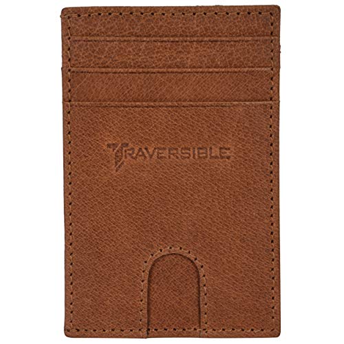 Leather Wallets for Men & Women  RFID Blocking Slim Design Front Pocket Minimalist Wallet (Tan Vintage)