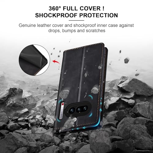 Image of Jasonyu Flip Wallet Case for Nothing Phone 4a 5G,Black