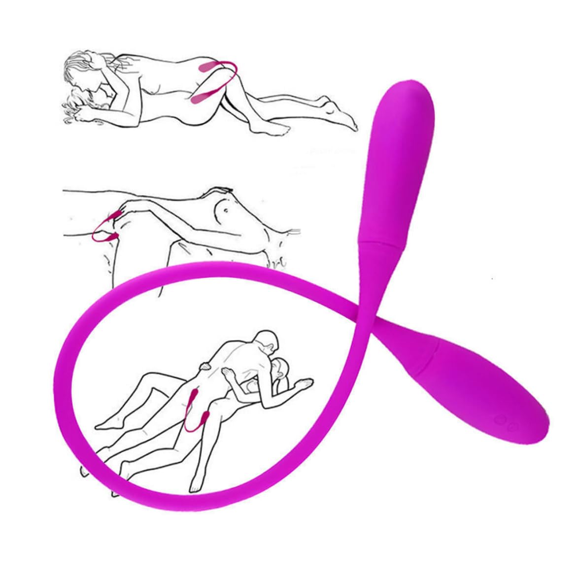 Consolador doble, vibrador de parejas 7 modos consolador doble de consolador impermeable consolador doble para parejas clítoris, vibrador de silicona, vibrador de parejas