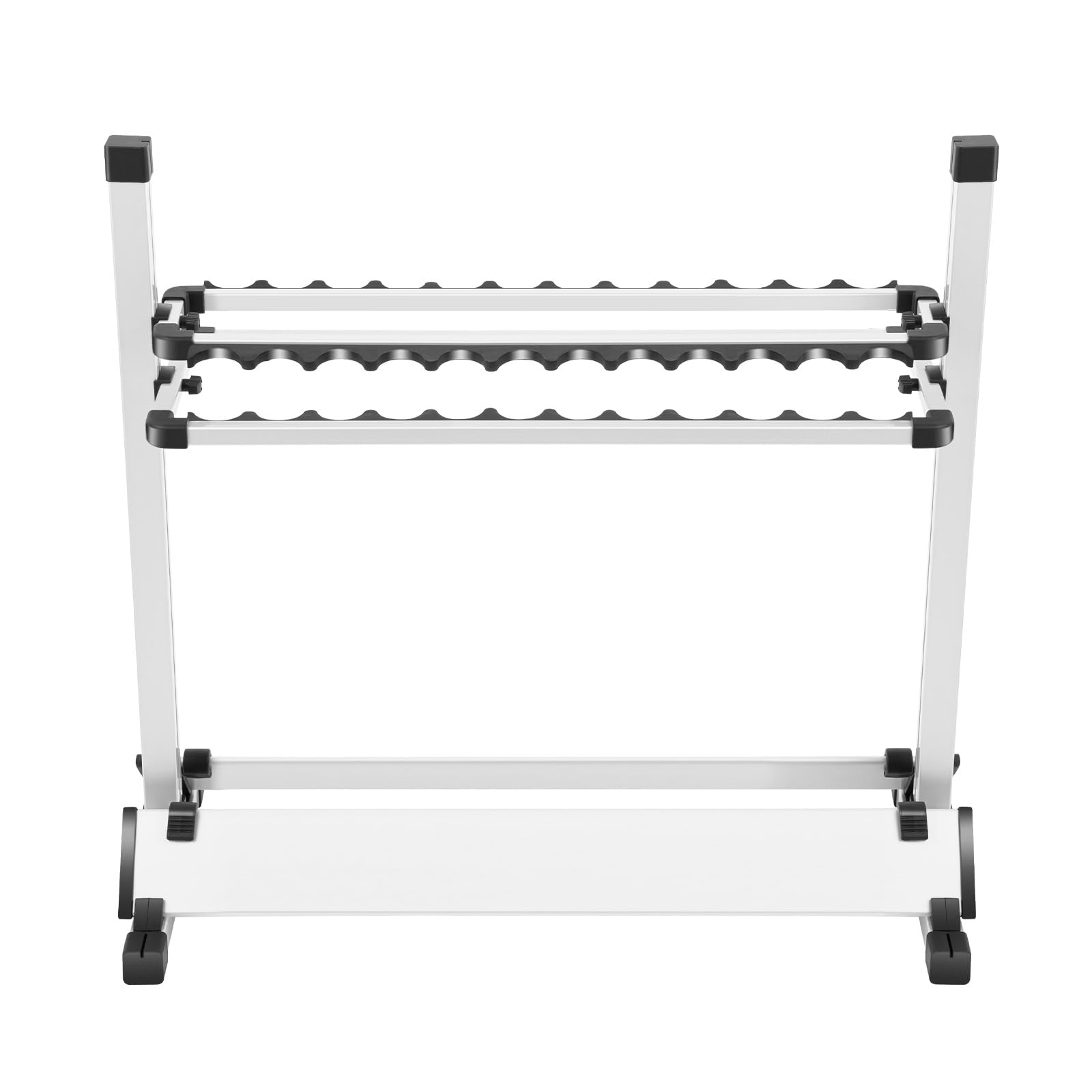 Stojak na 24 wędki z aluminium, 73 x 72 x 32 cm w kolorze czarnym, wytrzymały uchwyt na wędkę z rowkami ochronnymi do przechowywania akcesoriów wędkarskich