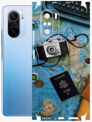 Image of AtOdds - Full Body Back Screen Guard Protector Film - Lamination Wrap Skin Sticker Compatible with XIAOMI Mi 11X PRO | Scratchproof Matte Finish (Travel Map)