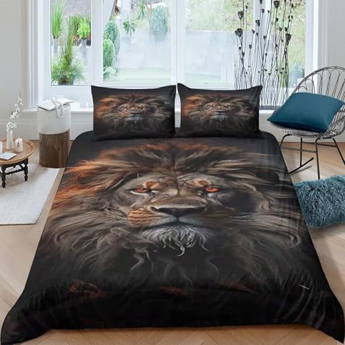 Housse de couette lion royal 3D, linge de lit de qualité supérieure - 4