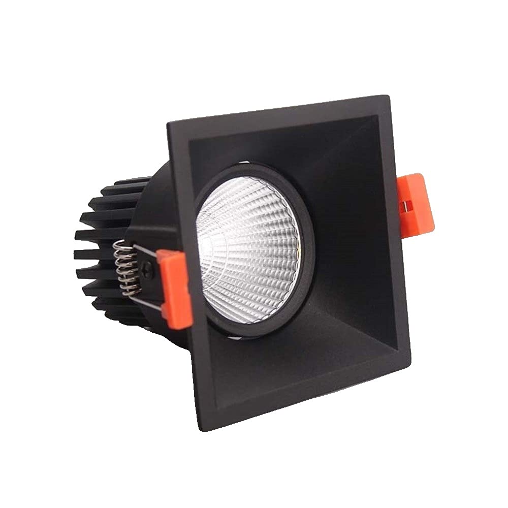 Faretti da Incasso Quadrati faretti da soffitto nascosti faretti da soffitto a LED in Metallo faretti da Incasso Neri Brillanti Illuminazione da Incasso per,Luce calda-5W