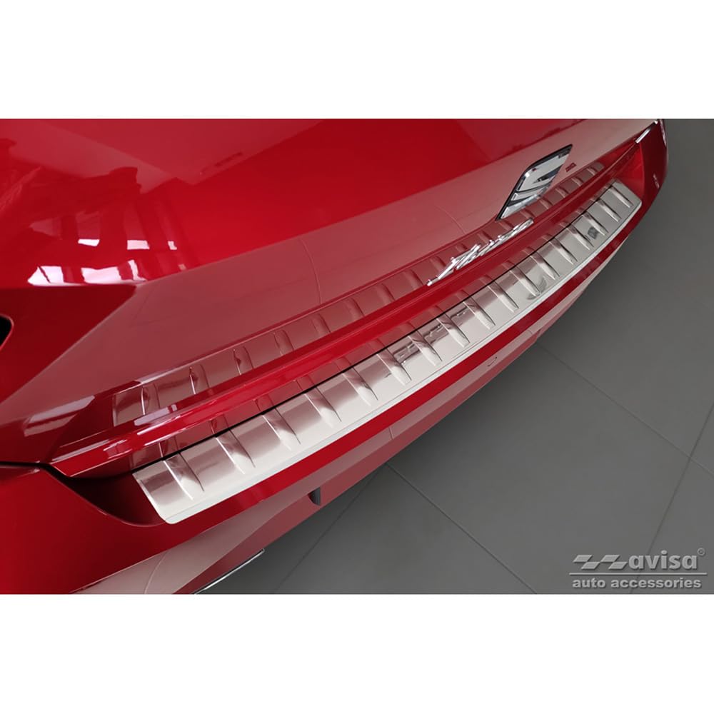 Avisa Protector de Parachoques Trasero de Acero Inoxidable Compatible con Seat Ibiza 6F Facelift 2021- 'Ribs'
