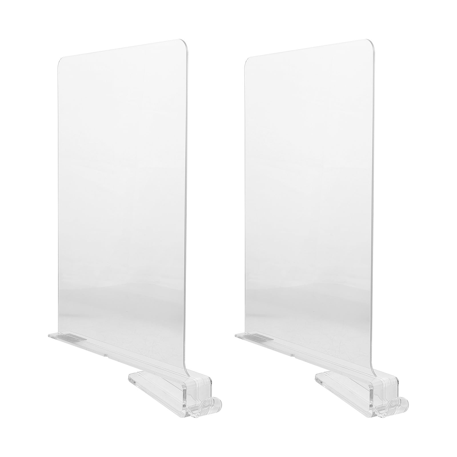 Toyvian Divisores de Armario Transparentes Abs 2 Piezas, Separadores de Estantes para Ropa y Cocina, Organizador de Armarios sin Taladro, Mamparas Divisorias para Estantes y Cajones,