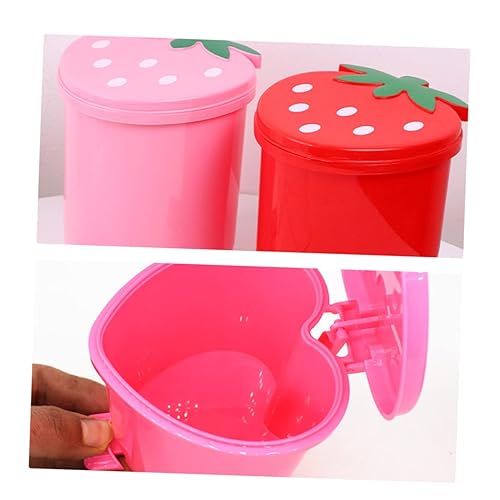 Miniatura 3 de Papelera de escritorio con diseño de fresas para oficina, mini cubos de almacenamiento, cubo de basura de mesa, cubo de basura Kawaii, cubo de