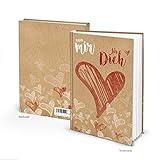 Logbuch-Verlag DIN A5 Notizbuch VON MIR FÜR DICH leeres Buch rote Herzen Blankobuch Liebesbuch Geschenk Liebe
