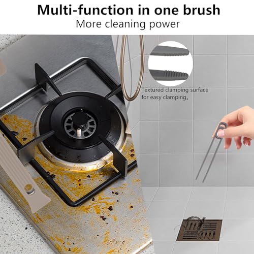 LELE LIFE Multifunktionale Fugendüse, 360° drehbar, keine toten Ecken, harte Borsten, Fugendüse, Reinigungsbürste für Haushalt, Badezimmer, Küche, 2 Stück (Stil A)