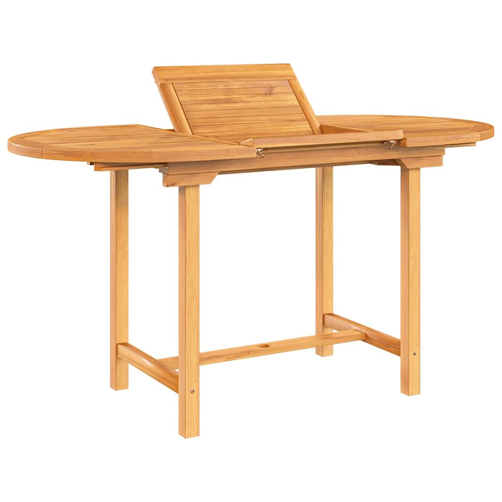 Tavolo da giardino allungabile in legno di teak massiccio, 110-160 x 80 x 75 cm, con foro per ombrellone per terrazze e giardini