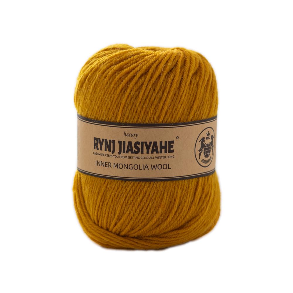 Merino Wool Yarn, 4-ply Luxury Warm Soft Lightweight Crochet Yarn, for Hand Knitting and Crochet, Home Necessity for DIY Crafts (Deep Yellow,1 Pack)