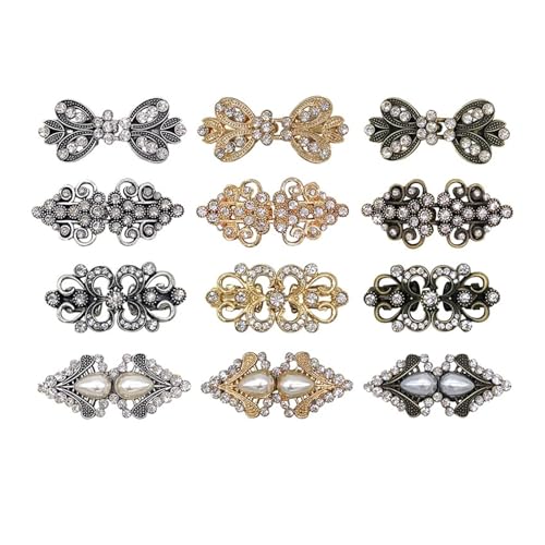 9 piezas de clip for cárdigan con forma flor diamantes imitación, hebilla capa aleación vintage for ropa mujer, pasador fijo for cintura, pinza for suéter costura