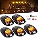 HHCSOP Cab Roof Marker Lights for 2003-2016 Dodge Ram 1500 2500 3500 Truck SUV, 12 LED Amber Top Light Clearance Running Lamp (Smoked Lens, 5 Pcs)