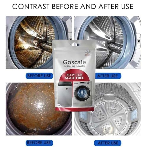 Image of LG Washing Machine Cleaner Descale Powder Descaling Appliance Quick Drum Descale Deep Cleaning for Semi and Fully Automatic Front and Top Load Tub Clean Pouches 100g (Packet Of 4)