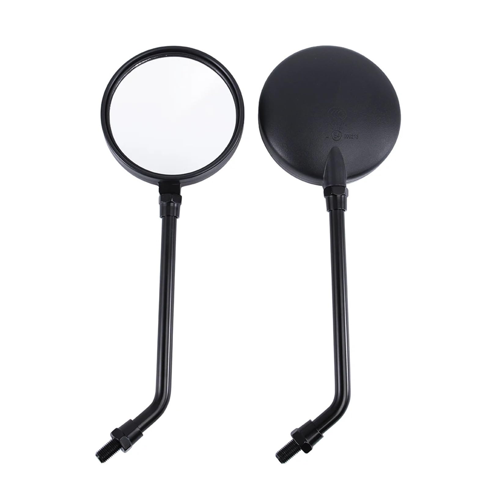 Specchietto Retrovisore per Bicicletta 1 paio di specchietti retrovisori rotondi neri da 10 mm for moto(Long Stem)