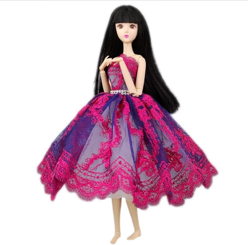 Miniatura 6 de Vestido tutú de ballet de moda para 11.5 pulgadas, ropa de muñeca, accesorios de muñeca de 16, falda de 3 capas con diamantes de imitación, vestido