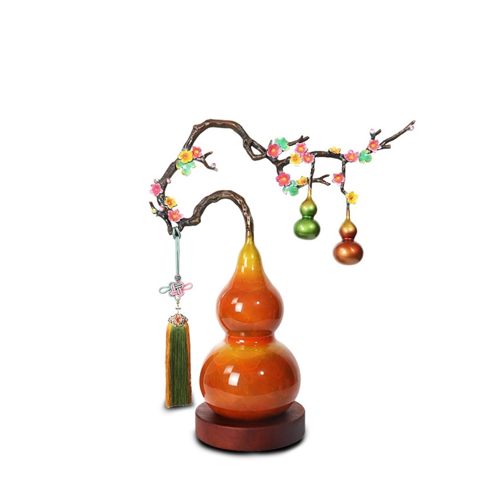 ZZlei2yu-12 Home Decor Ornament Pure Copper Wealth Gourd Ornaments Fulu Prosperity Decoration Entrance Living Room Office Decoration Colorful Ornament(38 * 17 * 48cm)