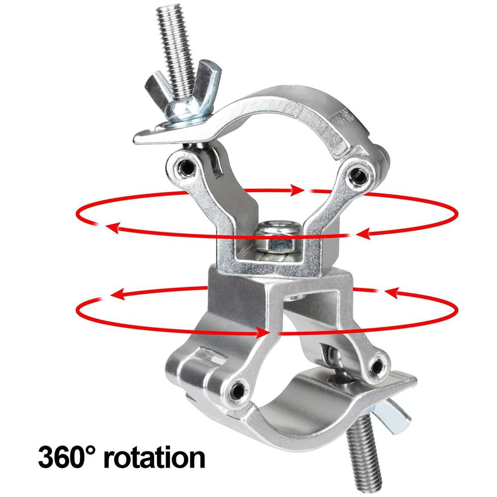 Morsetti per Luci Scena,Morsetto per Traliccio Luci,Truss Clamp Ganci Tralicci Luci,4pcs Double Pince de Tube Pivotant 40-52 mm,Capacità di Carico 200kg per Altoparlanti o Accessori di illuminazione