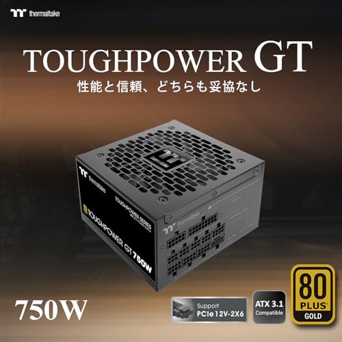 Thermaltake TOUGHPOWER GT 750W ATX 3.1/PCI Express 5.1対応 80PLUS GOLD PC電源ユニット PS-TPT-0750FNFAGJ-3 の商品画像 1