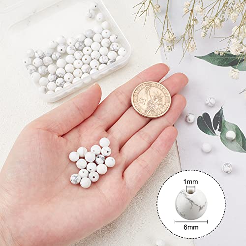 OLYCRAFT about 120pcs 6mm Natural Howlite Beads Natural Jasper Beads Round Loose Gemstone Beads Energy Stone for Bracelet Necklace Jewelry Making - Image 2