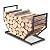 YENGOTH Firewood Rack Outdoor Indoor,31 Inch Firewood Holder,2.58ft Heavy Duty Metal Firepace Log Holder,Wood Storage Rack With Adjustable Feet?Black
