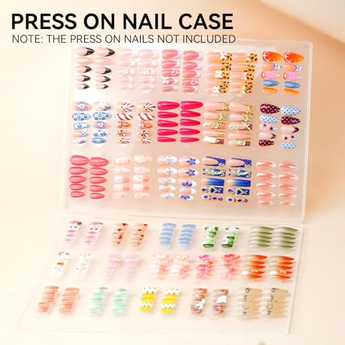 Image of Nails Storage Box with Stand for Fake Nail,Large Empty Nail Box Case Use for Press On Display & Storage,Nail holder for Painting Practice,Acrylic Nail Display Stand for Design Home