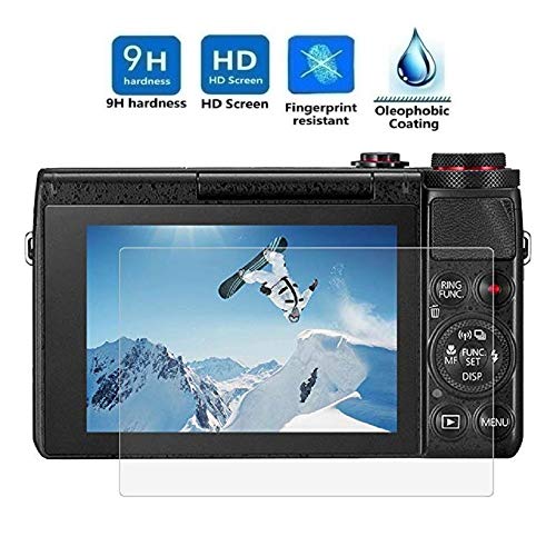 REY Protector de Pantalla para Canon G9X - G9XII - G7X - G5X - MARKII, Cristal Vidrio Templado Premium