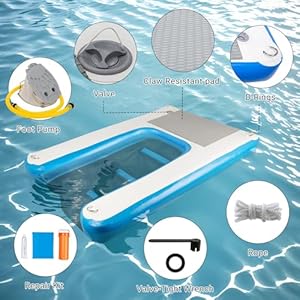 Inflatablewaterrampfordogs60x40durablepunctureresistantsurfaceensuressafeandeasyaccesstowaterfordogsperfectforpoolslakesandbeaches Urban Country Home Decor Inflatable water ramp for dogs60 x 40 durable puncture resistant surface ensures safe and easy access to water for dogs perfect for pools lakes and beaches urban country home decor
