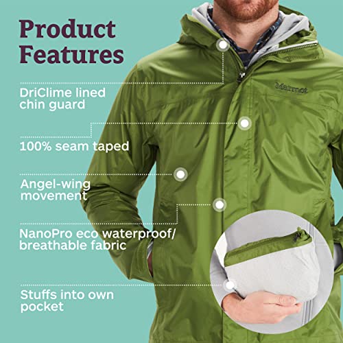 MARMOT Men's PreCip Eco Lightweight & Waterproof Rain Jacket, Foliage, 3X Tall4
