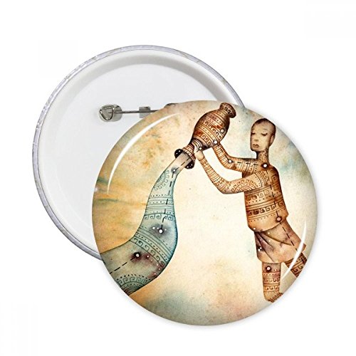 Badge Verseau constellation zodiaque DIYthinker broches rondes XXL vêtement