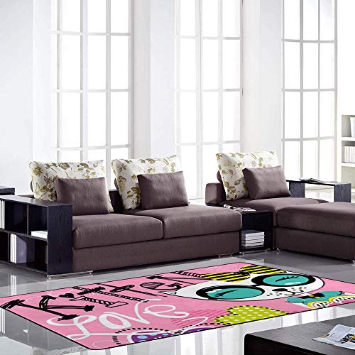 Tapis de chat en velours RuChen Kitten Love lavable grand format pour enfant