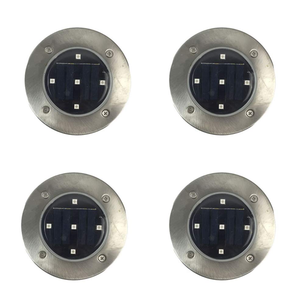 Angyu Solar Ground Lights 4 Pcs Set for Outdoor Garden Solar Floor Lights Waterproof LED Path Lights for Lawn Pathway Patio (Dark Blue(5 LED),12 * 12 * 14 cm)