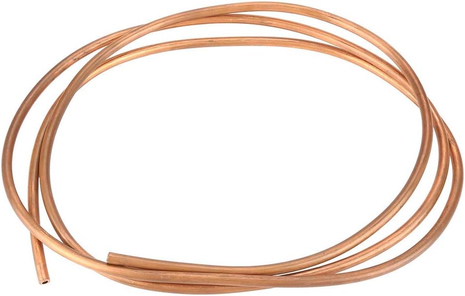 GAESHOW Copper Tube, 2M Soft Copper Pipe OD 6mm x ID 4mm Refrigeration Tubing T2 Microbore Soft Coil Tubing for Refrigeration Ductwork and Other Electrical Equipment