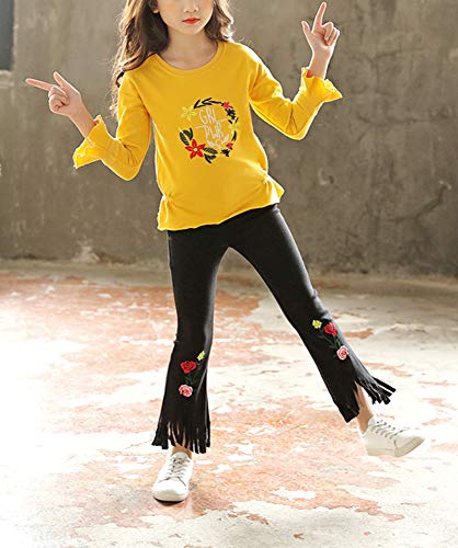 Image of Urtrend Little Girls' Kids 2 Pieces Long Sleeve Top Pants Leggings Clothes Set Outfits