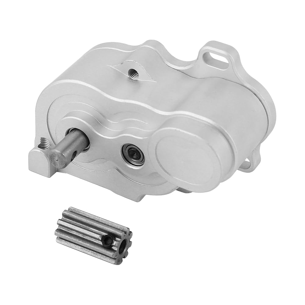 RZXYLRC Ultra Light LCG Metal Transmission Low Speed Gearbox with Motor Gear for 1/10 RC Crawler SCX10 TRX4 TRX-4 RC4WD Capra Upgrade Part (Silver)