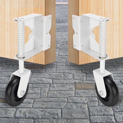 Image of Heavy Duty Gate Wheel for Wooden Gate, Spring Loaded Gate Caster Wheel, Farm Gate Wheel with 220 Lbs Capacity, 360 Swivel, for Left&Right Gate