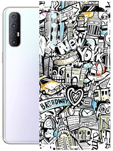 Image of AtOdds - Full Body Back Screen Guard Protector Film - Lamination Wrap Skin Sticker Compatible with Oppo Reno 3 PRO | Scratchproof Matte Finish (Graffiti 26)