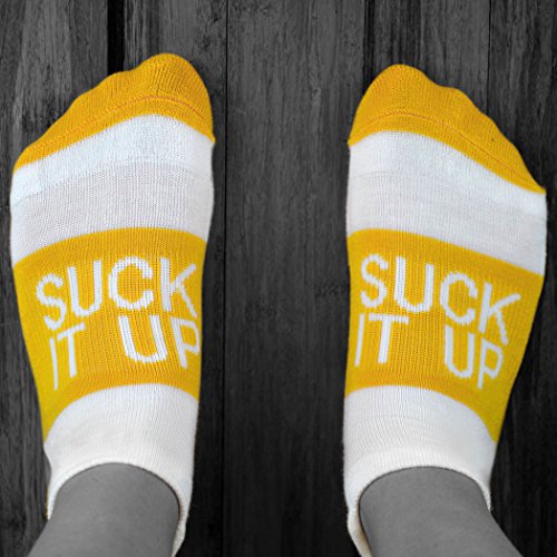 Gone For A Run Inspirational Athletic Running Socks | Women's Woven Low Cut | Suck It Up | Yellow #TOP1