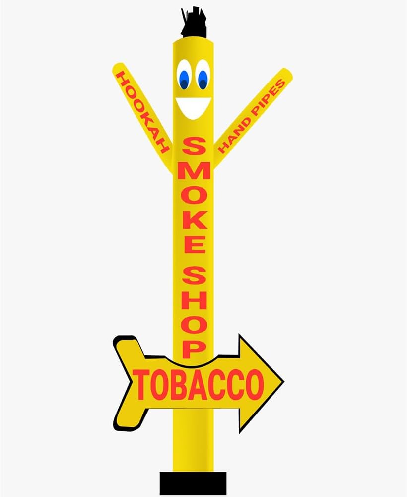 20Ft Tall Smoke Shop Air Inflatable Tube Man Dancer with Arrow