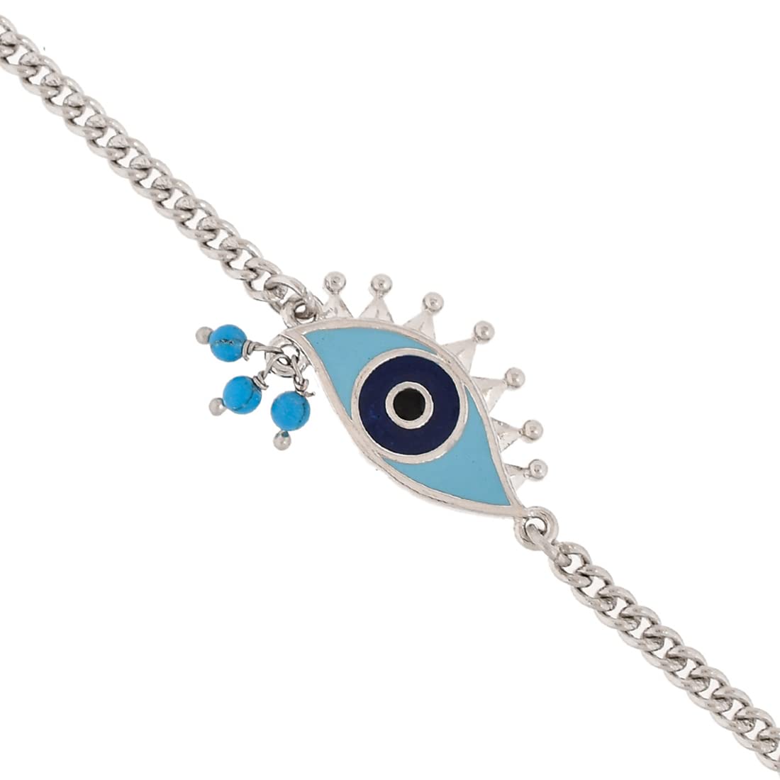 Evil Eye Oxidized Chain Bracelet for Protection