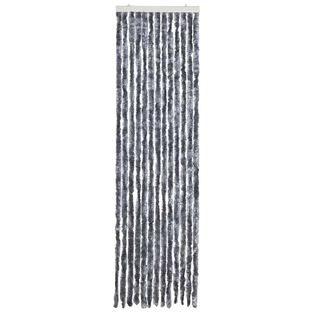 Tenda in ciniglia argentata, 56 x 200 cm, flessibile, zanzariera con ganci, leggera, silenziosa, ideale per porta, porta del balcone, della terrazza, senza zanzare