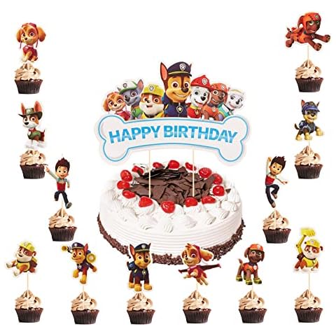 Cake Toppers, Paw Dog Patrol Figures Birthday Cake Toppers Decorations,Cupcake Toppers ,Birthday party decorations supplies for Kids Boy Girl, Birthday Shower Party Supplies Cover
