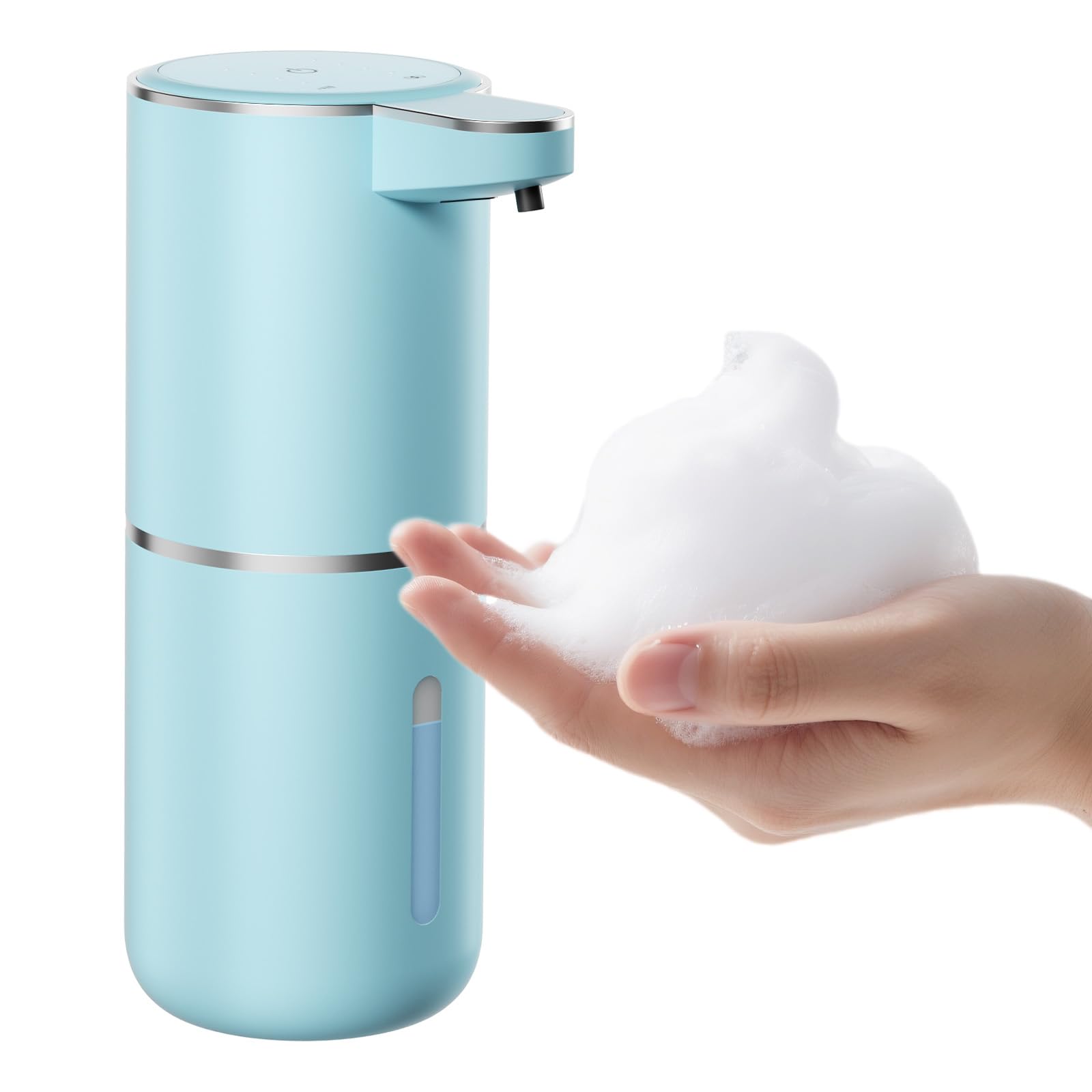 Astinphere Seafoam Automatic Foaming Soap Dispenser - Touchless Hand Sensor, 4 Foam Settings, USB-C 1200mAh Large Capacity Rechargeable, Modern Design