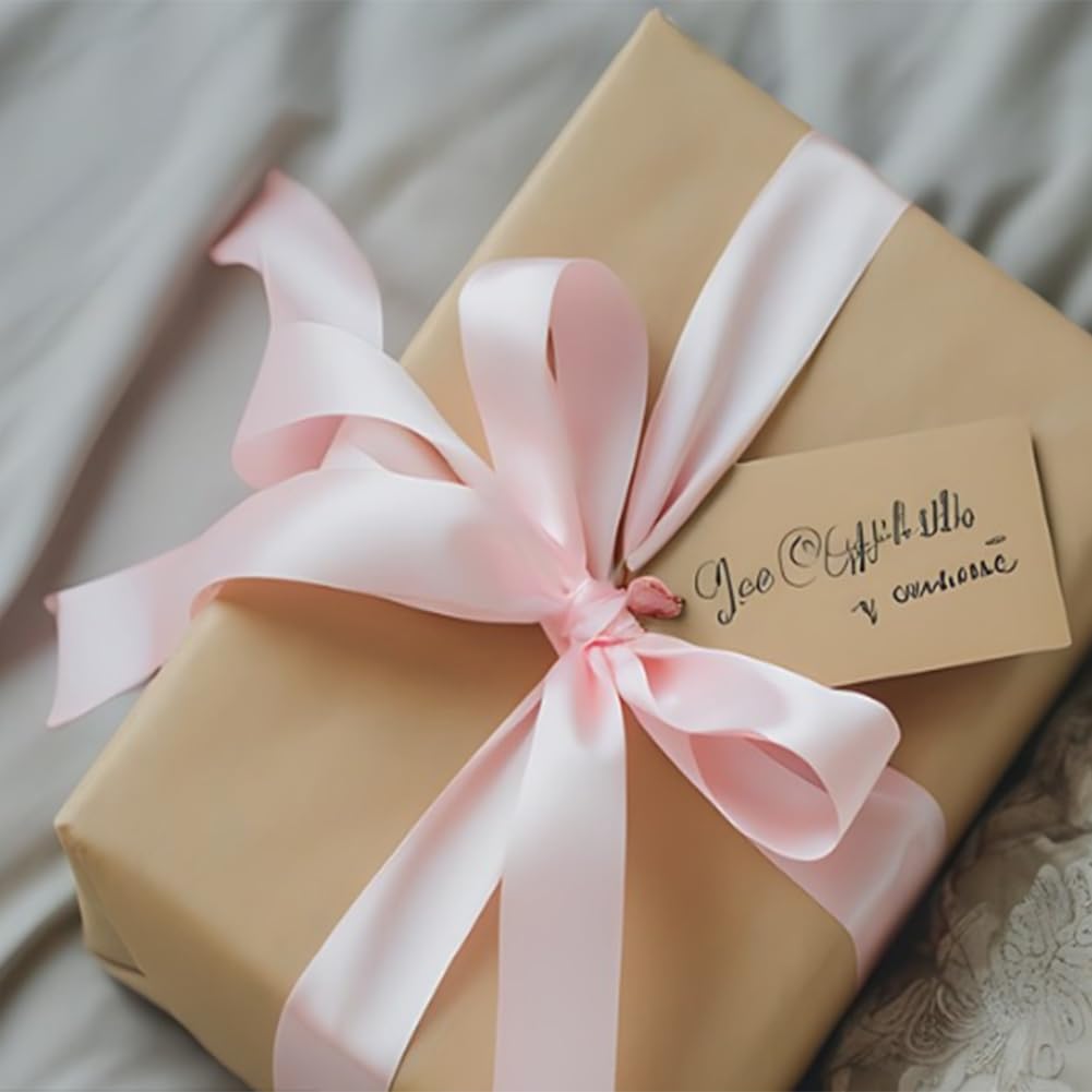 5 Rollos Listón Satinado Para Decoración Cinta Decorativa Ancho 4cm Ideal Para Ramos Regalos Manualidades Carrete Color Rosa Claro