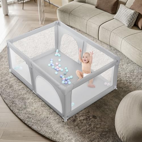 Parque infantil, parque infantil de cuatro lados, parque para bebé, tejido Oxford, con 50 bolas, encierro para bebé, centro de actividades de parque infantil, estable y transpirable, 180 x 120 x 66 cm