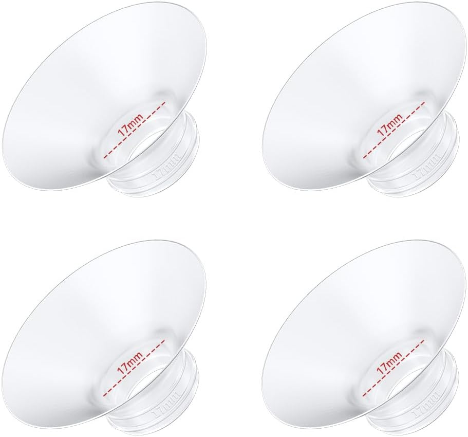 4PC Flange Insert 17mm Compatible with Momcozy M5/M6/M9 Wearable Breast Pump Replacement, BPA Free Silicone M5/M6/M9 Flange Inserts Same Suction as OEM(4PC-17MM)