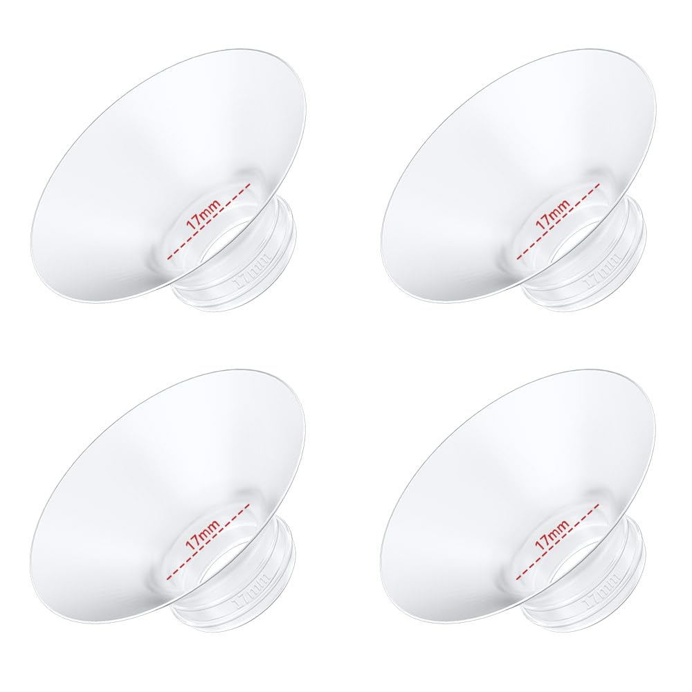4PC Flange Insert 17mm Compatible with Momcozy M5/M6/M9 Wearable Breast Pump Replacement, BPA Free Silicone M5/M6/M9 Flange Inserts Same Suction as OEM(4PC-17MM)