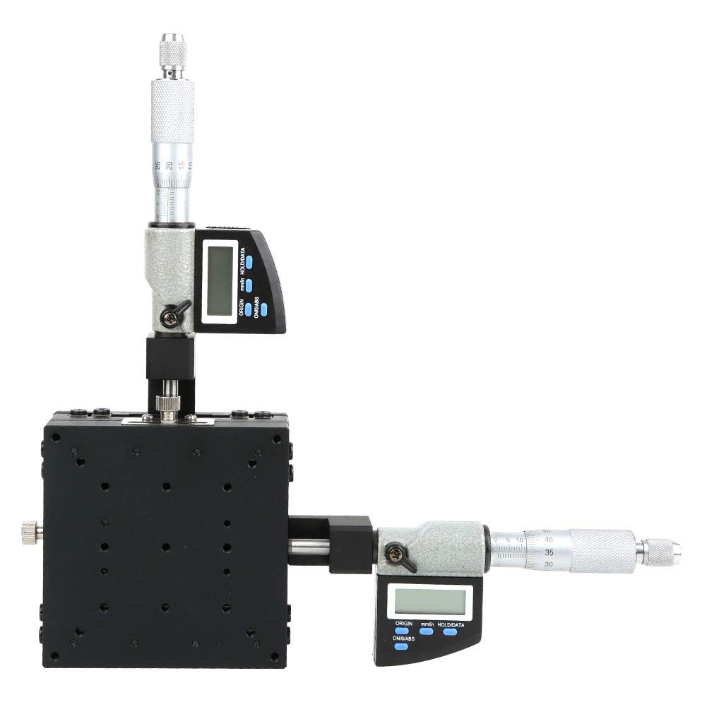 SEMXY100-AC Digital Micrometer XY Cross Slide Platform 0.002mm Precision Fine Tuning Stage 100x100mm Aluminum Alloy for Precision Measurement