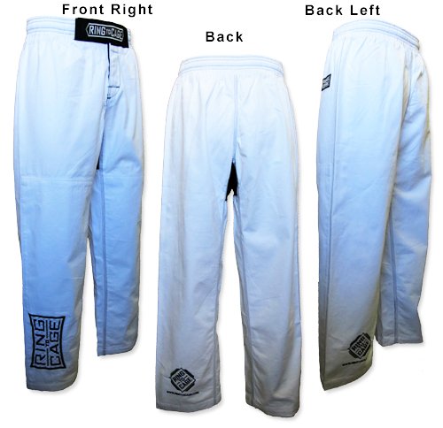 Ring to Cage Hybrid Flex Panel Gi Pant for Jiu Jitsu, Grappling - White (A1)