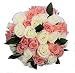 50 Farm Fresh White and Pink Roses Bouquet By JustFreshRoses | Long Stem Fresh White and Pink Rose Delivery | Farm Fresh Flowers